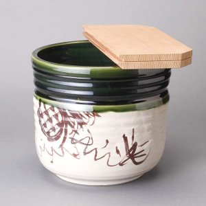 画像1: 【茶道具】　青織部　水屋瓶（割蓋付） (1)