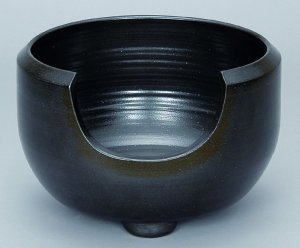 画像1: 【茶道具】　道安風炉　陶器製　黒釉　*西尾香舟* (1)