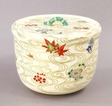 通販販売【茶道具】 水指 花丸絵 *中村良二* 秋峰窯*茶道道具