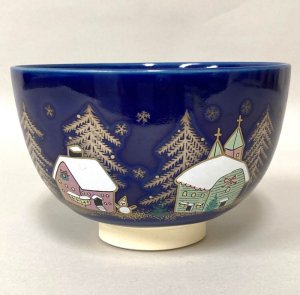 画像1: 【限定2】茶道具】瑠璃釉　聖夜　　茶碗　　*西尾瑞豊*　　クリスマス (1)