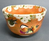 小手鞠窯　鳳凰ニ菊桐茶碗　○ 小手鞠窯 鳳凰ニ菊桐茶碗