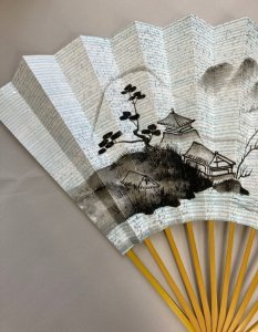 画像4: 【茶道具】　白菊扇　　*軸飾扇*軸荘扇*花月*七事式* (4)