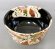 画像2: 【現品限り】仁清写　黒釉　篝火図　茶碗　　　　　　*桜*夜桜*篝火 (2)