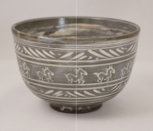 画像1: 【予約】三島写　刷毛目　午　茶碗　　　　　　　　　*中村良二*　　　　 (1)