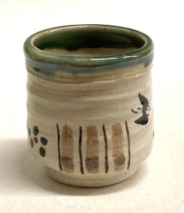 画像2: 青織部　湯呑　　　　　　閑山窯（佐々木二郎） (2)