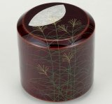 現品限り】【茶道具】カワセミ蒔絵 黒塗 中棗 *田中修*かわせみ