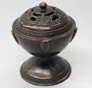 茶道具　唐銅　火舎蓋置　香炉　時代箱付　N　5776