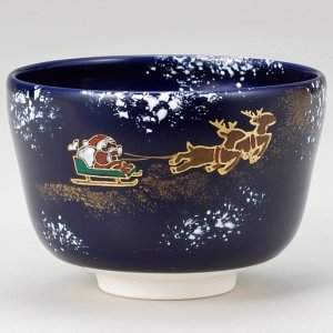 画像1: 【茶道具】　茶碗　瑠璃釉　クリスマス絵　　*八木海峰*　 (1)