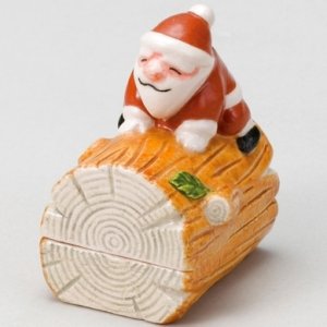 画像1: 通販１０周年記念　【茶道具】　香合　楽焼　サンタクロース　　*伊東桂楽*　　クリスマス (1)