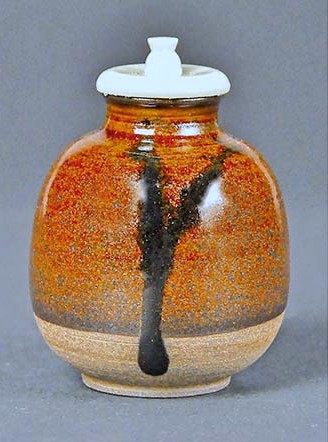 笹田有祥　模奈良文琳茶入　茶道具 茶道具】唐物「本能寺文琳」写 茶入 笹田有祥 *名物茶入*五島美術館