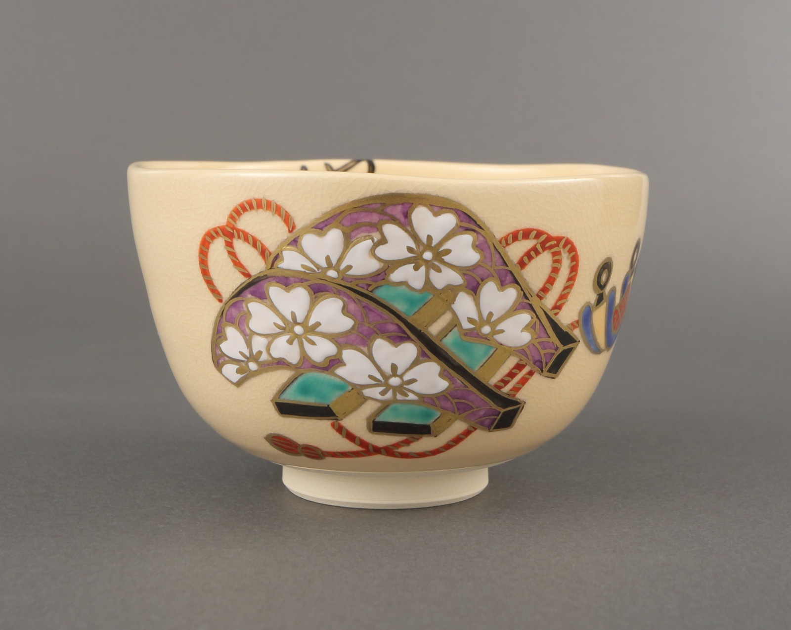 予約】色絵 鞍に鐙図 茶碗 *鈴木一点*